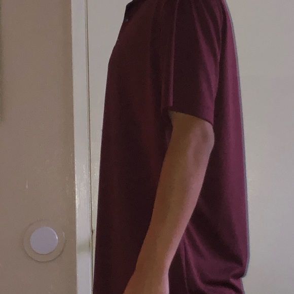 Maroon Short Sleeve Collard Shirt - Picture 2 of 4